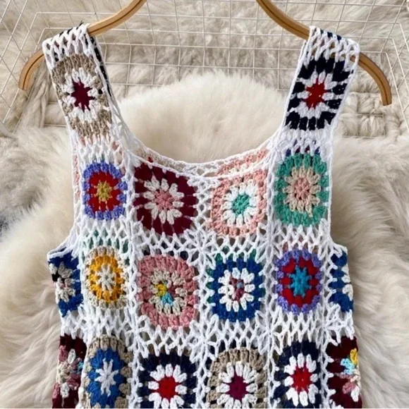 Colorful Crochet Midi Dress - Picture 5 of 11